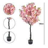 Garvee Arbre Cerisier Artificiel 150cm Sakura Rose, Fleurs Réalistes, Tronc Naturel, Décoration Intérieure, Cadeau Idéal - 