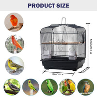 Cage de transport Garvee pour petits oiseaux avec structure métallique, plateau de fond amovible, portable, pour canaris et perruches, compacte, transparente