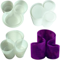 Boîte de rangement pour moules en résine Garvee avec porte-pinceaux à 3 cavités, moule en silicone à motif floral pour les loisirs créatifs et la décoration intérieure.
