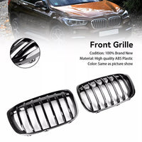 Calandre avant Garvee pour BMW X1 F48 F49 (2016-2018), à une seule lamelle, en plastique ABS noir, style automobile