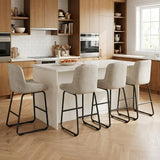 Garvee Tabourets de bar en PU cuir gris, ensemble de 4, confort ergonomique pour cuisine et îlot, 67 cm hauteur, structure métallique robuste - Gris, lot de 4