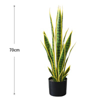 Plante serpent artificielle Garvee 70 cm (27,55 po) réaliste Sansevieria en pot de plastique, décoration intérieure pour bureau ou maison, verte
