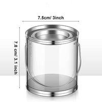Garvee Lot de 12 pots de peinture vides transparents avec couvercle et poignée pour décoration de fête DIY 7,5 x 7,8 cm transparents