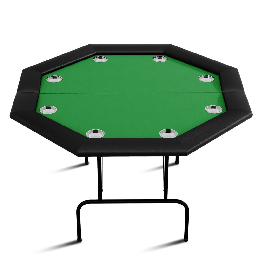 Table de poker octogonale Garvee pour 8 joueurs avec porte-gobelets en acier inoxydable, idéale pour les soirées en famille et les fêtes, 119 cm (47 pouces), verte.