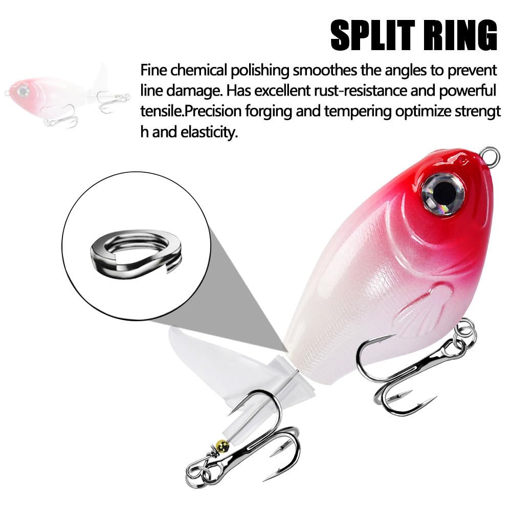 Ensemble de 5 leurres de surface Garvee, hameçons BKK, poppers pour eau douce et eau salée, 8 cm, 11,5 g, queue rotative