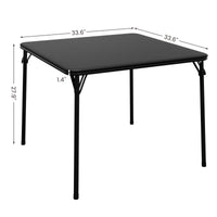 Table pliante Garvee 85,3 cm (33,6 pouces) avec coussin en PU, cadre en métal et pieds antidérapants, idéale pour le bureau et le camping. Couleur : noir. Portable.