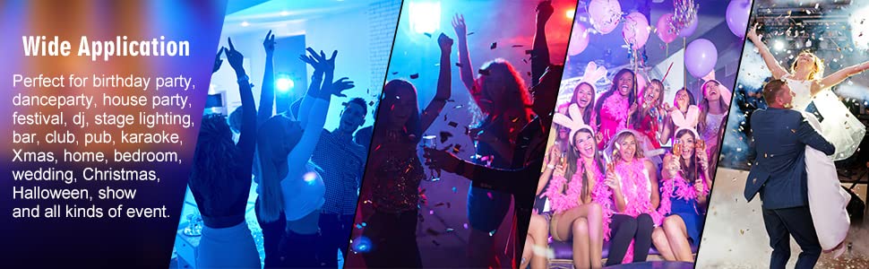 Garvee Kit de 4 boules lumineuses disco LED portables en cristal avec télécommande, 6 couleurs, activation sonore, éclairage de scène magique en cristal, prise UE, pour fêtes et clubs