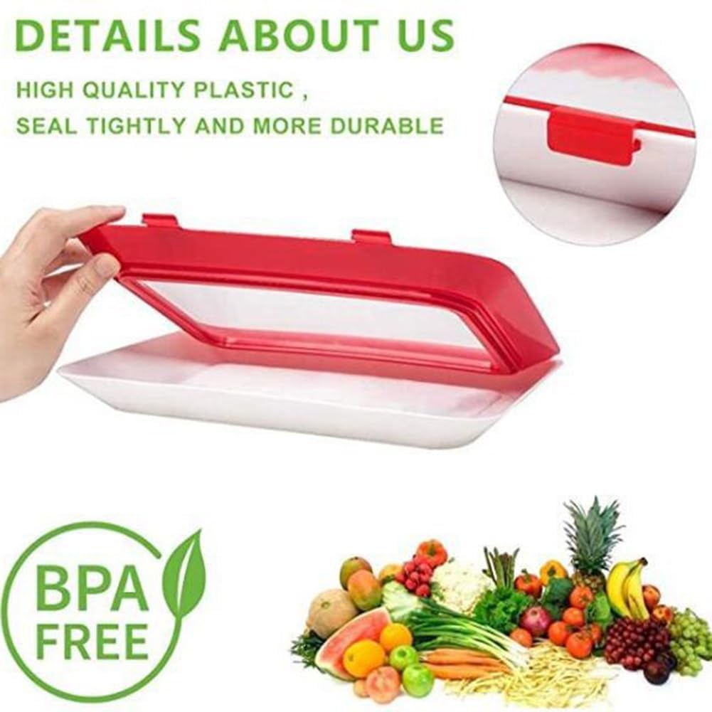 Plateau alimentaire réutilisable Garvee, en plastique Ermetico sans BPA, vert, pour réfrigérateur et pique-nique, empilable et pratique