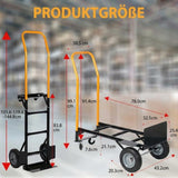 Garvee Diable Convertible 2 en 1 avec Plateau, Charge Maximale 181 kg, Roues Pleines Anticrevaison, Pliable et Portable, Idéal pour Voyages, Bureau et Déménagement - Noir et Orange