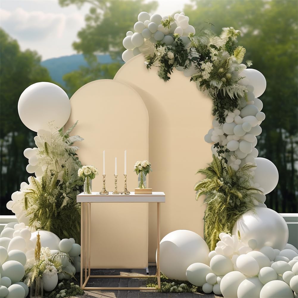 Toile de fond ronde Garvee Bruiloft Boog, 102 x 198 cm, en tissu multicolore, idéale pour studio photo, fêtes, mariages et décorations de jardin.