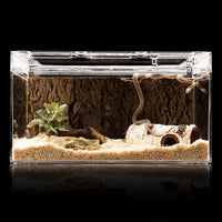 Cachette en résine Garvee pour reptiles, décoration d'aquarium, taille M, aspect bois, marron
