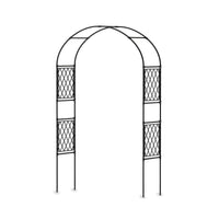 Arche de jardin en métal Garvee 220 x 119 cm, treillis pour plantes grimpantes, résistante aux intempéries et stable, noire, arche extérieure pour fêtes, mariages et jardin.