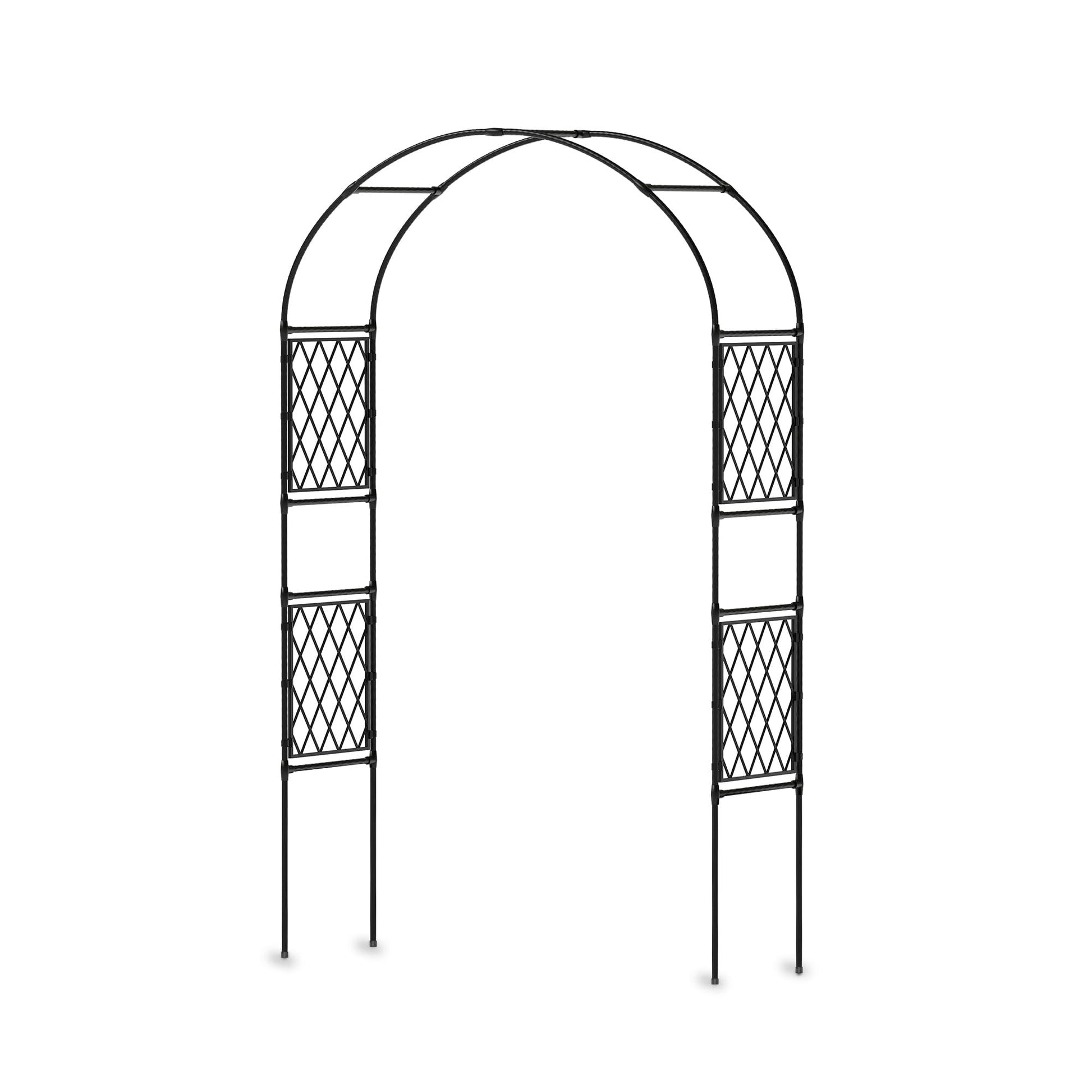 Arche de jardin en métal Garvee, 220 x 150 cm, résistante aux intempéries, structure en fer robuste, noire, pour terrasse, mariage, allée de jardin