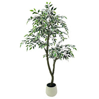 Ficus artificiel Garvee, 150 cm, grande plante artificielle en pot, vert, pour intérieur, maison, bureau, jardin
