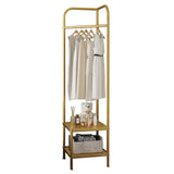 Garvee Porte-Manteau d'Angle en Métal avec 2 Étagères, design Moderne, Résistant à la Rouille, Polyvalent pour Salon et Chambre, doré - Doré