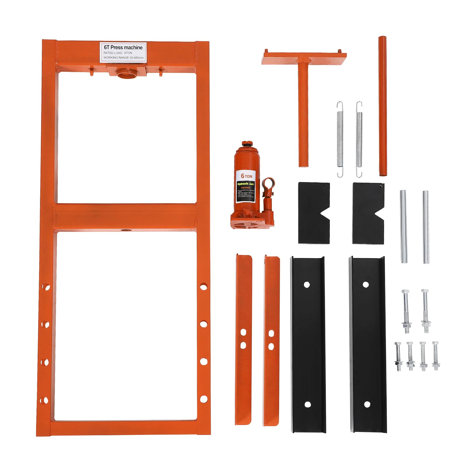 Presse hydraulique Garvee 6 tonnes, châssis en H avec plateaux mobiles, pour atelier et garage, réglable en hauteur sur 4 axes, acier, housse de protection contre la poussière