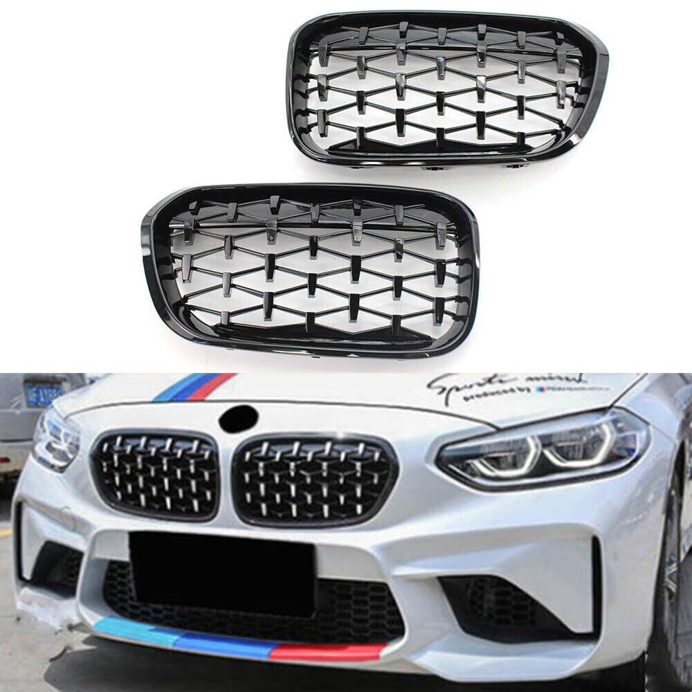 Calandre avant noire brillante Garvee Creyteg F20 compatible avec BMW Série 1 F20 F21 (2011-2014)
