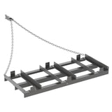 Garvee Râteau de nivellement tracté 122 × 51 cm, cadre en acier renforcé, pour gravier, terre et pelouse, gris - Gris