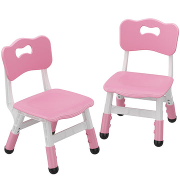 Chaise haute enfant Garvee, réglable en hauteur (3 niveaux), en plastique antidérapant, rose, pour la maison et la maternelle, lot de 2