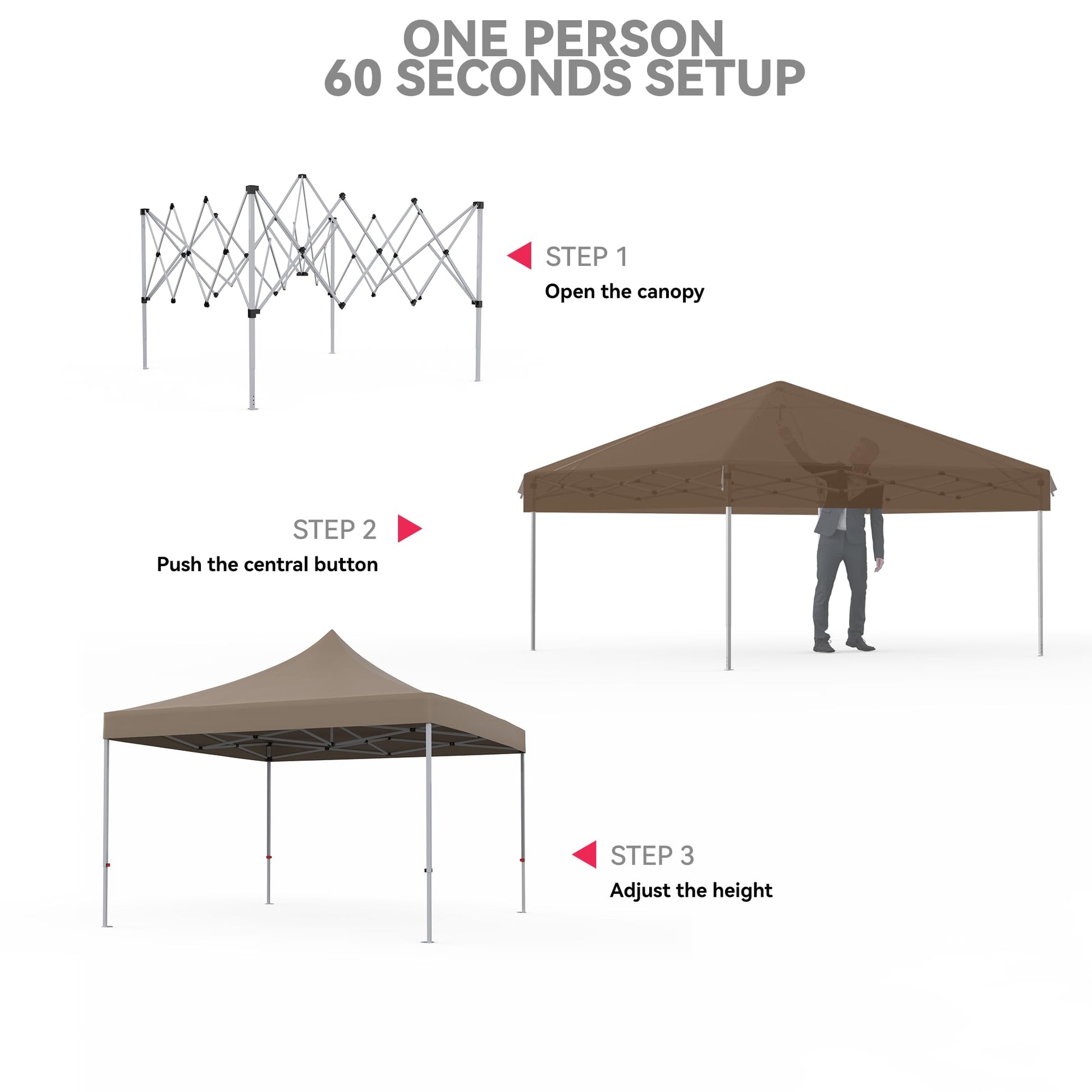 Pavillon pliant Garvee 3 x 3 m avec 4 panneaux latéraux, imperméable, protection UV, portable pour jardin et événements, bleu