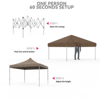 Pavillon pliant Garvee 3 x 3 m avec 4 panneaux latéraux, imperméable, protection UV, portable pour jardin et événements, bleu