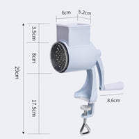 Râpe à tambour Garvee en acier inoxydable avec manivelle - Multifonctionnelle pour noix, fromage et épices, blanche, pour la cuisine
