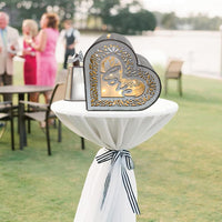 Garvee boîte à cartes événementielle en bois, style rustique, avec enveloppe argentée. idéale pour réceptions, anniversaires, enterrements de vie de jeune fille, mariages et autres fêtes, blanc