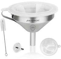 Entonnoir Garvee en acier inoxydable de 12,7 cm (5 pouces) avec passoire à mailles de 200 pour filtrer et transvaser les liquides, couleur : argent