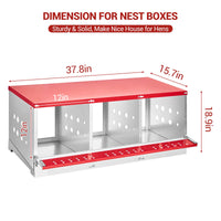 Nichoir métallique Garvee pour poules et canards, à 3 compartiments – Acier galvanisé, ventilé, antirouille, peu encombrant et facile à nettoyer