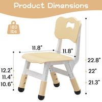 Chaise haute enfant Garvee, réglable sur 3 positions, en plastique robuste, pour garçons et filles de 2 à 6 ans, lot de 2, couleur naturelle, pour la maison et la maternelle