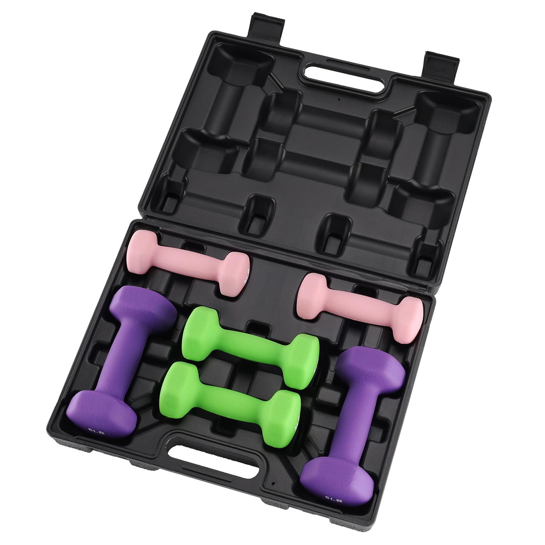 Haltères Garvee en néoprène, 1 à 3 lb, revêtement PVC antidérapant, forme hexagonale, noyau en fer, multicolores, idéales pour la musculation à domicile.
