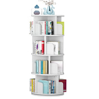 Garvee étagère pivotante 130 cm (130 cm) en bois blanc, rotation à 360°, 4 niveaux, bois de pin durable, gain de place, polyvalente pour la chambre et le salon