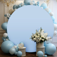 Garvee Toile de fond ronde de 2 m de diamètre pour arche de mariage, sans plis, en spandex extensible, idéale pour la photographie, les ballons, les fêtes prénatales et les mariages (blanc).