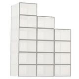 Garvee Boîtes À Chaussures Pliables Transparentes En Plastique avec Couvercles, Empilables, ABS Robuste, Ventilation, 15 Pièces, Rangement pour Placard, Noir