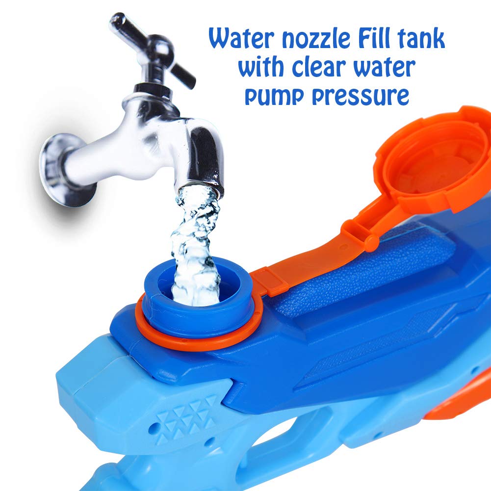 Lot de 3 pistolets à eau Garvee pour enfants et adultes, jouets de piscine, 29 x 13,5 cm, bleu