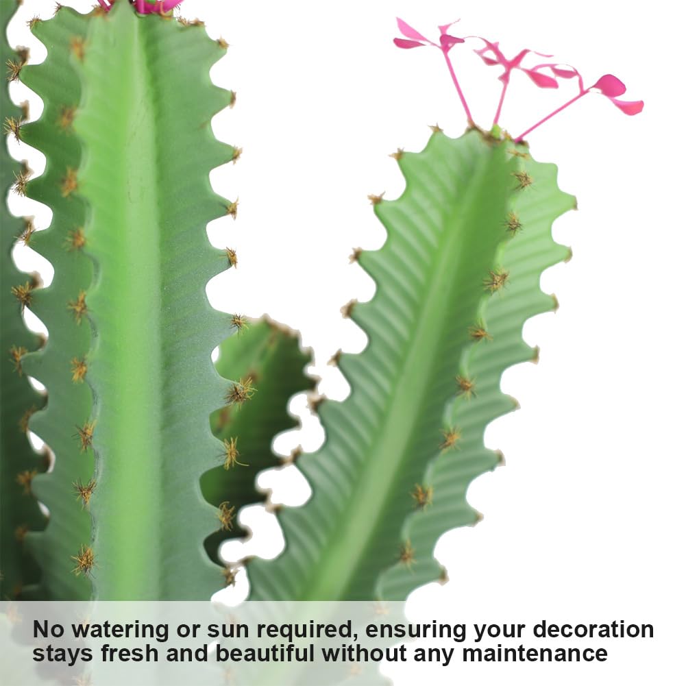 Cactus artificiel Garvee de 90 cm (3 pieds), design réaliste, en plastique vert, pour une utilisation intérieure et extérieure.