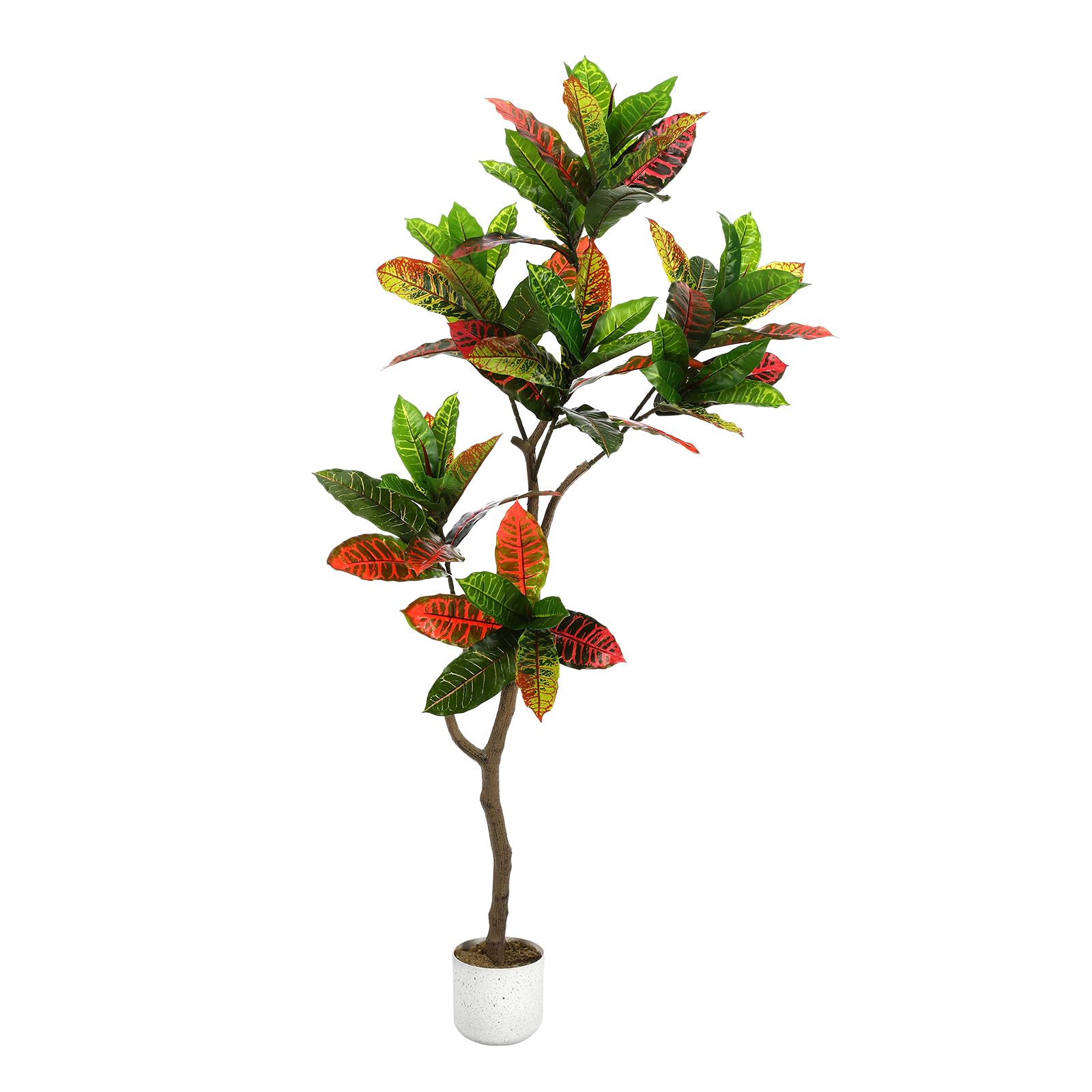 Ficus lyrata artificiel Garvee, 1,5 m, en PEVA, pot en ciment robuste, flexible, décoration intérieure pour salon ou bureau, vert réaliste