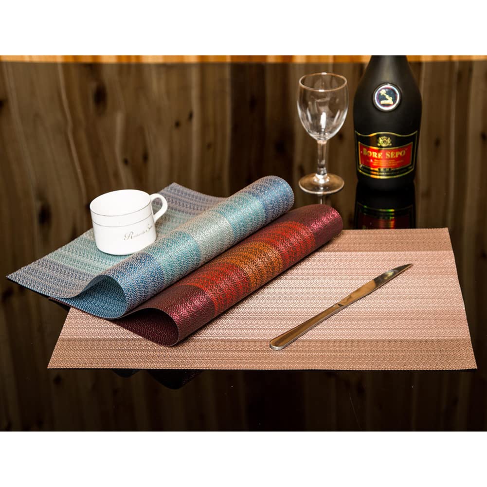Garvee Lot de 6 sets de table isolants thermiques en PVC rouge 30x45cm, écologiques et antidérapants