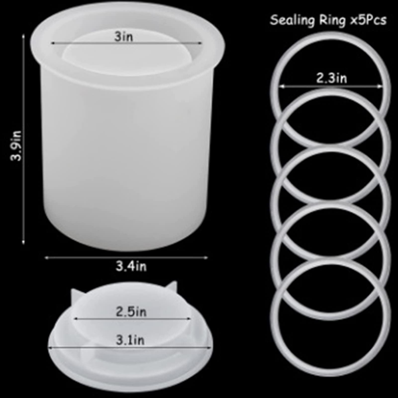 Moule à bougie cylindrique 3D en silicone Garvee avec couvercle pour la fabrication de bougies, pots de fleurs, porte-stylos et autres objets de décoration. Polyvalent, durable et résistant à la chaleur.