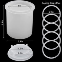 Moule à bougie cylindrique 3D en silicone Garvee avec couvercle pour la fabrication de bougies, pots de fleurs, porte-stylos et autres objets de décoration. Polyvalent, durable et résistant à la chaleur.