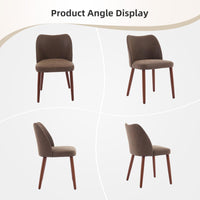 Chaises de salle à manger Garvee, lot de 2, revêtement en tissu, assise rembourrée et pieds en bois, pour restaurant et café, hauteur 78 cm, style moderne du milieu du siècle