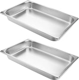 Garvee Ensemble de bacs Gastronorm en acier inoxydable 201, 1 x GN 1/1 et 2 x GN 1/2, empilables, cuisine et buffet