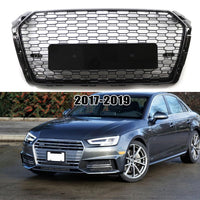 Grille de pare-chocs avant Garvee en nid d'abeille pour Audi A4L RS4 2017-2019, design sportif, ABS résistant, noir