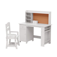 Ensemble bureau enfant Garvee avec étagère et tiroir pour garçons et filles de 3 à 8 ans, en bois rose, pour l'apprentissage et la salle de jeux.