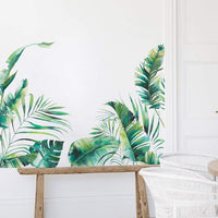 Garvee Stickers muraux Plantes Vertes, Feuilles Tropicales, Autocollants en PVC, 30 × 90 cm, Design Moderne