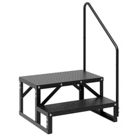 Marches d'accès pour VR Garvee avec rampe, 2 marches, en aluminium, surface antidérapante, capacité de charge de 300 kg, pour le camping et les activités de plein air, robustes et portables