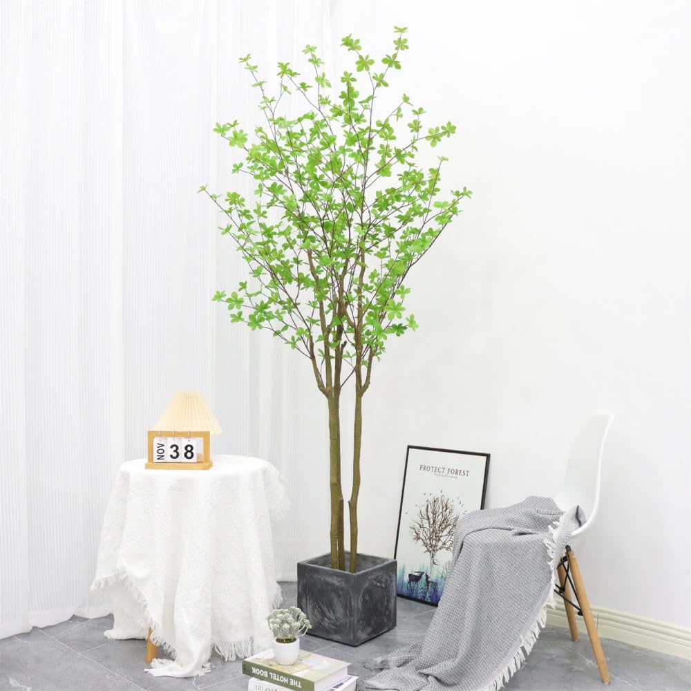 Arbre artificiel Enkianthus Garvee de 150 cm avec feuilles réalistes, en PVC durable, pour la décoration intérieure du salon ou du bureau (vert).