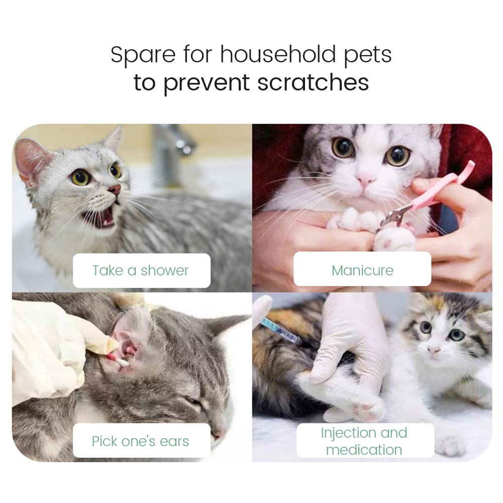 Garvee Protège-griffes pour chats, lot de 4, en silicone, réglables, verts, pour le toilettage et le bain des chats.