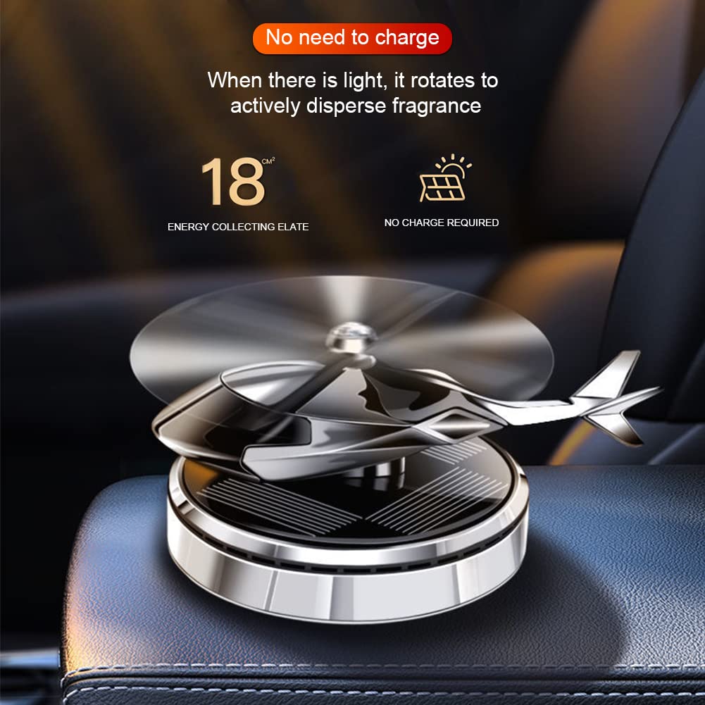 Diffuseur de parfum pour voiture Garvee, diffuseur solaire d'aromathérapie en forme d'hélicoptère, décoration intérieure dorée pour voiture