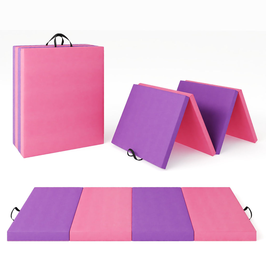 Tapis de gymnastique pliable Garvee 5 cm en mousse EPE, revêtement antidérapant en cuir PU, portable, pour le yoga et les arts martiaux, multicolore
